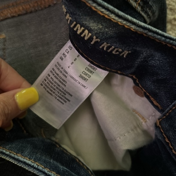 American Eagle Skinny Kick Jeans women’s size 0 Short - Picture 2 of 7